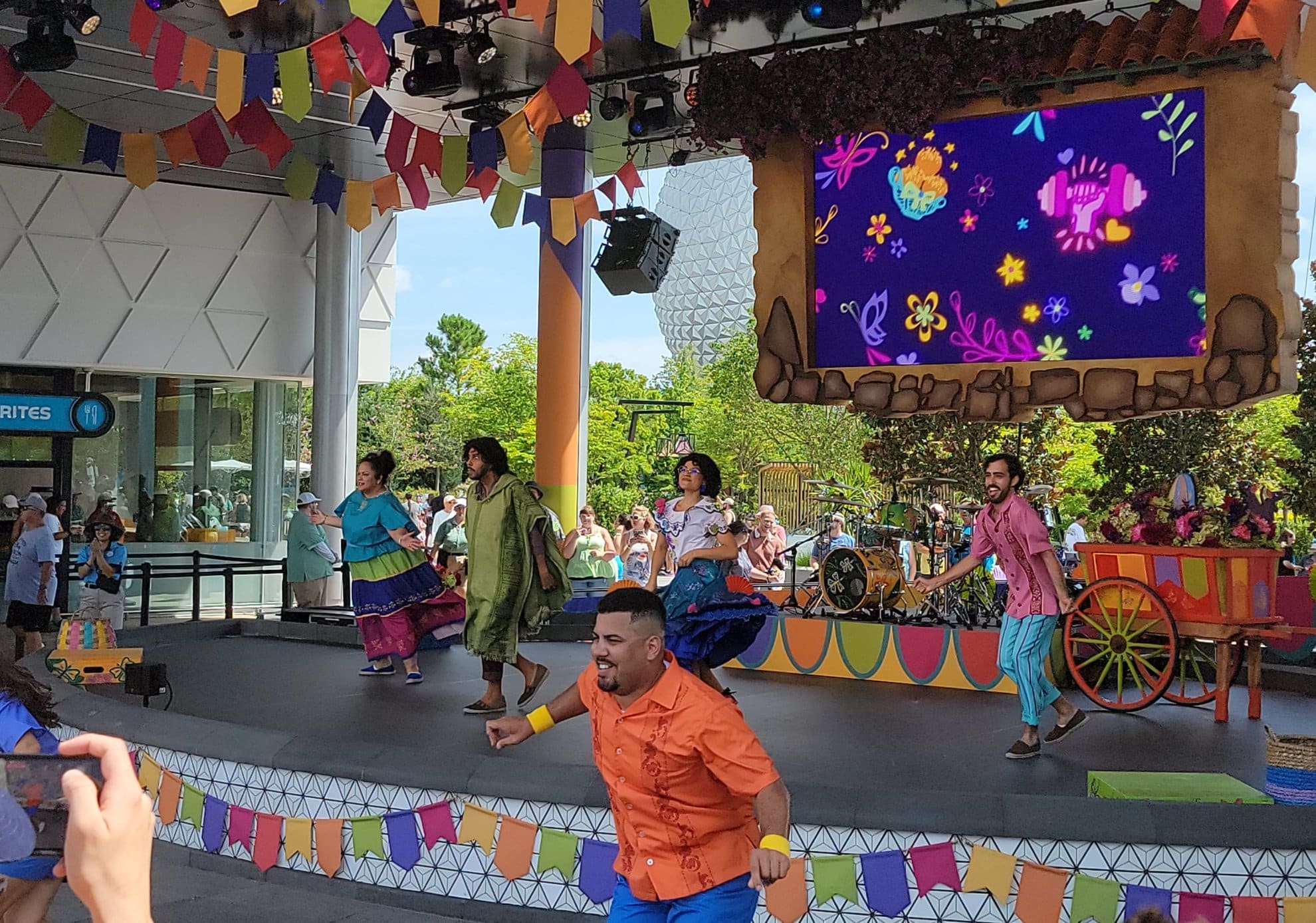 Celebración Encanto with Mirabel  Bruno at CommuniCore Plaza in Epcot Becomes Full Time Entertainment