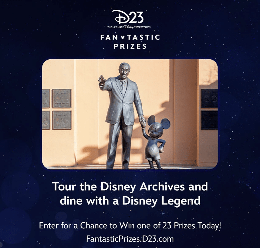 D23 The Ultimate Disney Sweepstakes   Disney's Most Expansive Sweepstakes Ever Features Unforgettable Experiences - Marvel, Disney Parks & Resorts, Simpsons, Broadway, and More