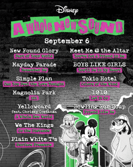 Disney Goes Pop Punk With New Reimagined Hits 'A Whole New Sound' with New Found Glory, Bowling For Soup, Simple Plan, and More