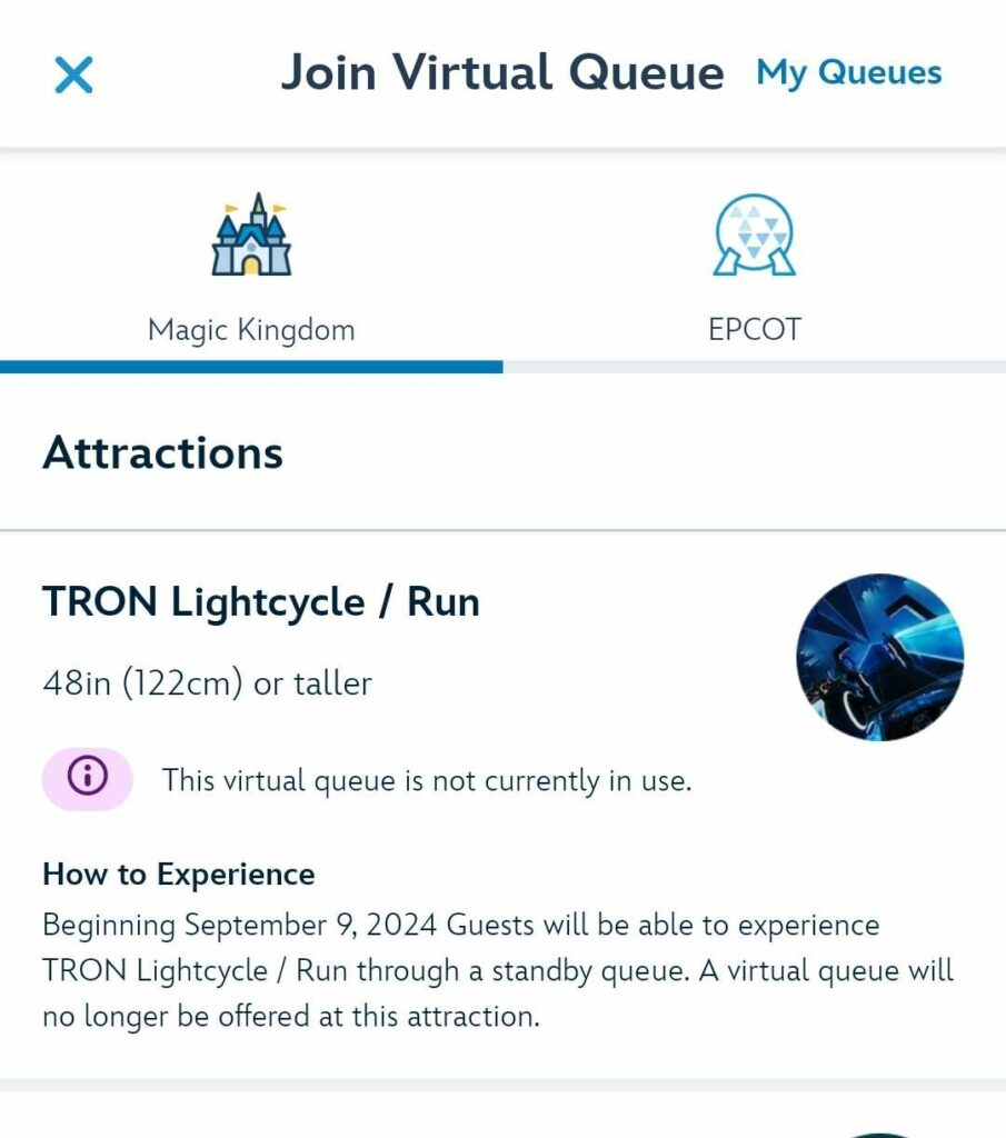 Tron Lightcycle Run Standby Queue Starts Today at Disney World