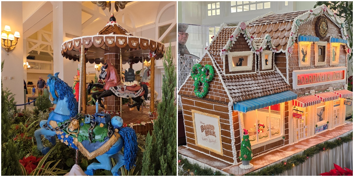 Mickeys Christmas Carol Gingerbread Carousel at Disneys Beach Club plus Boardwalk Gingerbread Display Now Open for the 2024 Holidays at Walt Disney World