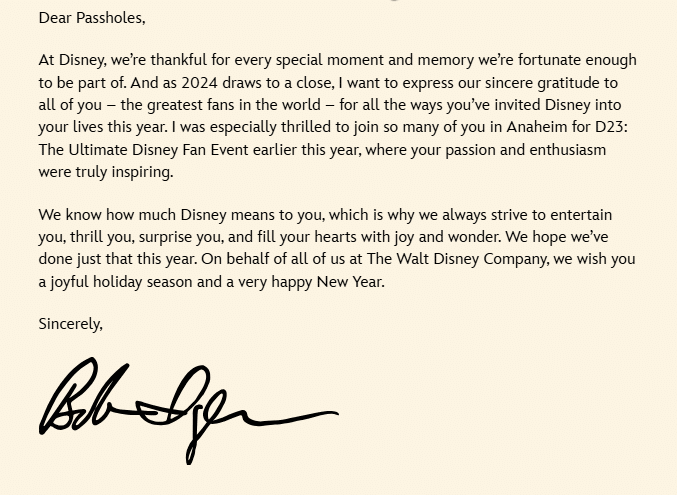 Ho Ho Ho Larious Bob Iger D23 Digital Christmas Card 2024 Goes Wrong
