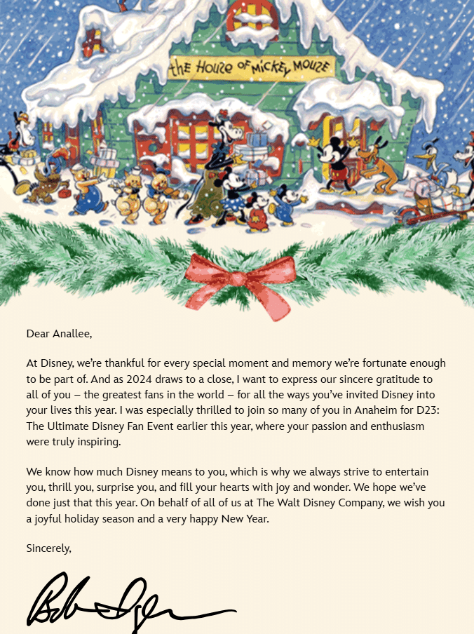 Ho Ho Ho Larious Bob Iger D23 Digital Christmas Card 2024 Goes Wrong