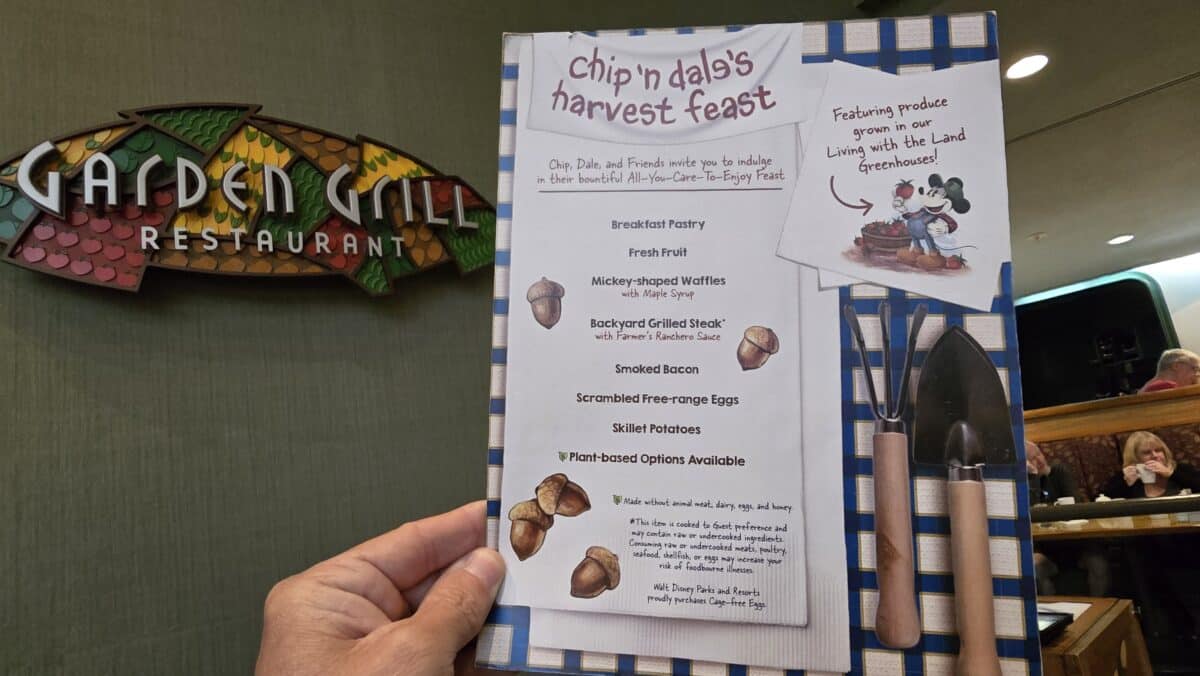 Walt Disney World Epcot Dining Menu Garden Grill Lunch  Dinner 2025