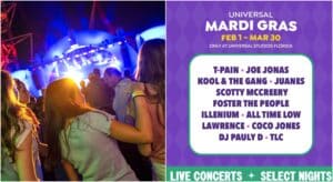 Celebrate 30 Years of Mardi Gras at Universal Orlando with Headliners T-Pain, Joe Jonas, Foster The People, and More