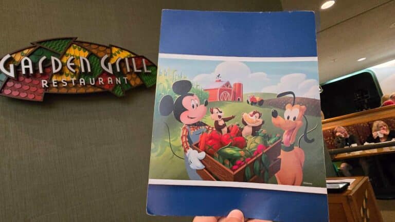 Walt Disney World Epcot Dining Menu “Garden Grill” Lunch & Dinner 2025