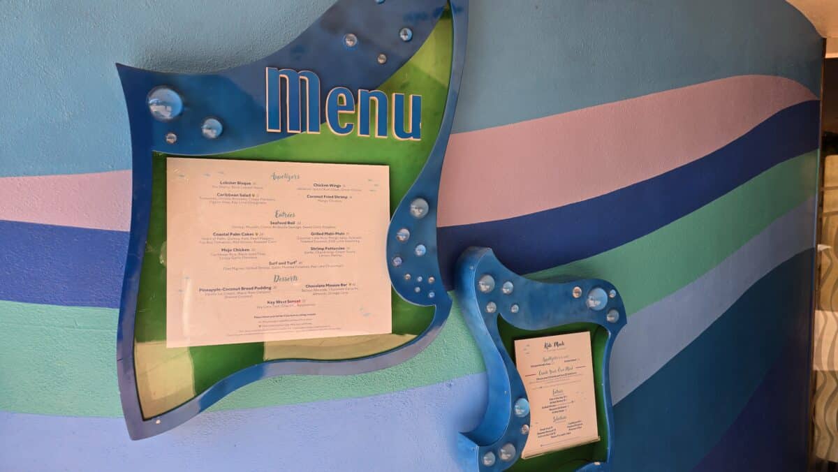 Walt Disney World Epcot Dining Menu Coral Reef Lunch  Dinner 2025