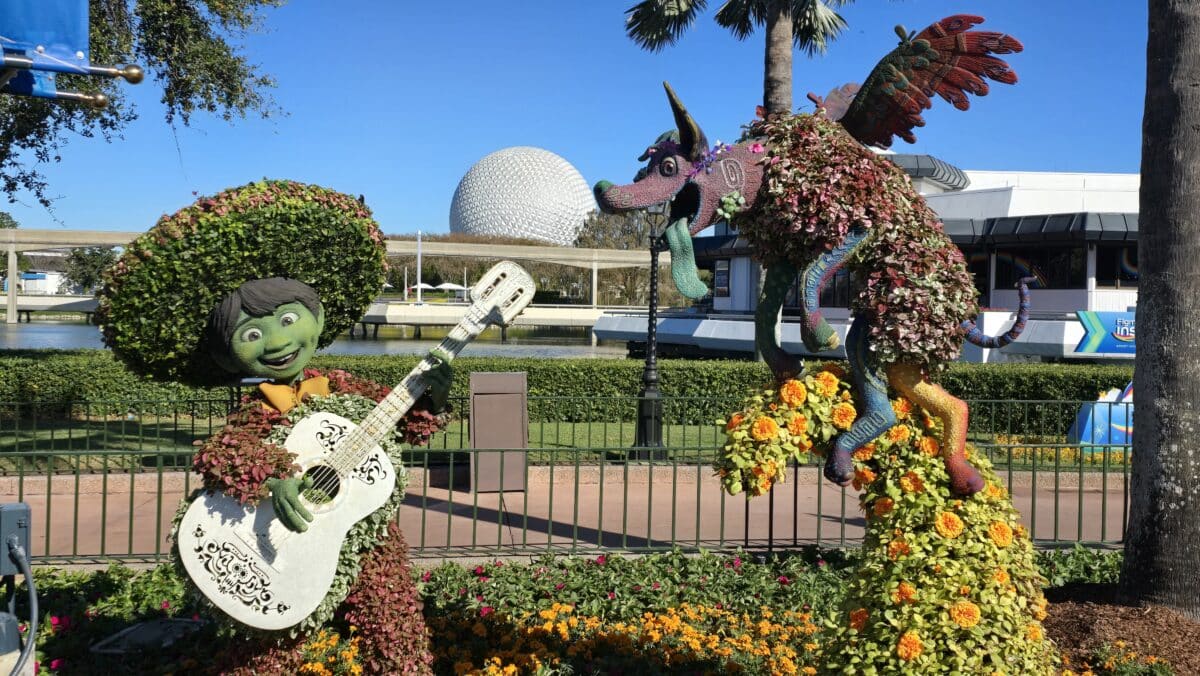 We Spotted the Returning Phineas and Ferb Topiary Today at Epcot