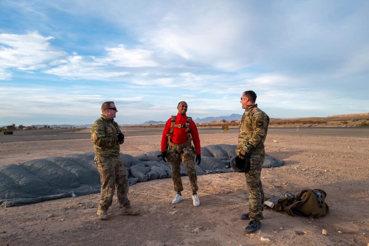 Captain America Visits Real Life Superheroes at Nellis Airforce Base