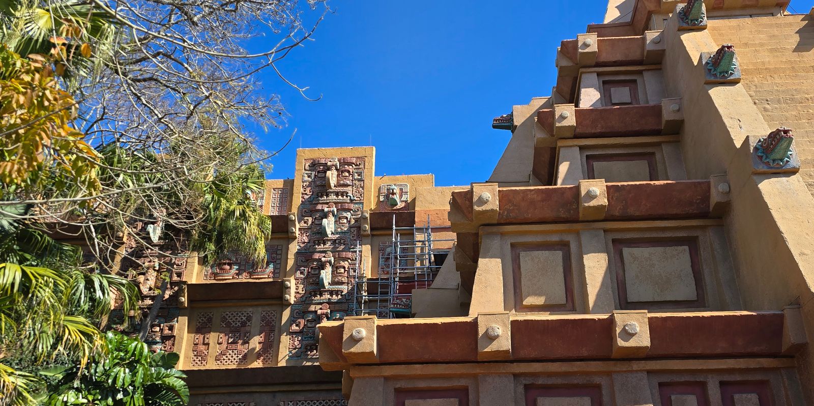 Scaffolding and Supports added to the Mexico Pavilion Pyramid