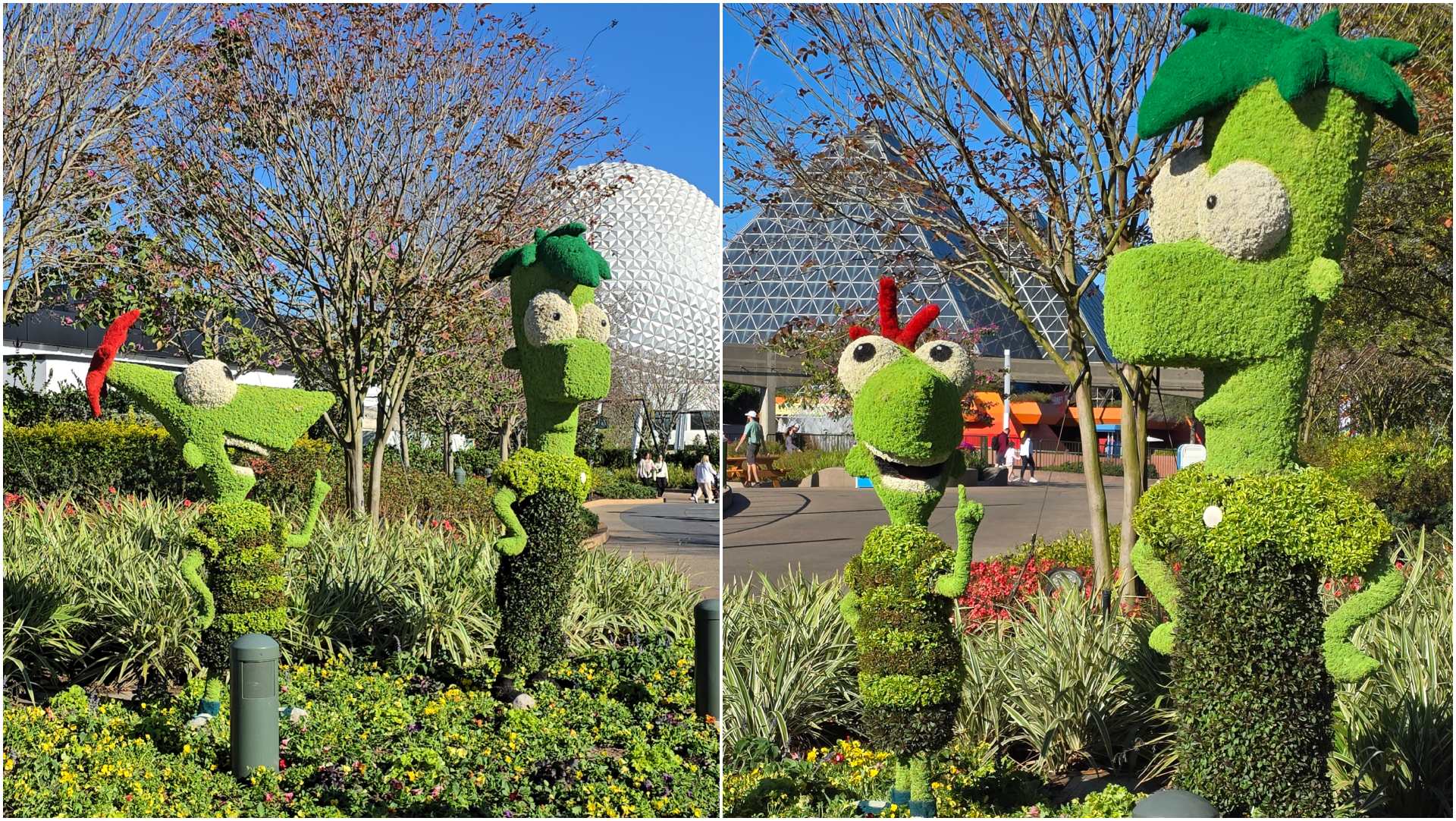 We Spotted the Returning Phineas and Ferb Topiary Today at Epcot