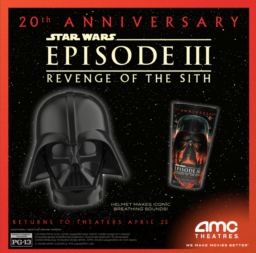 Star Wars Revenge of the Sith Re Release with Vader Popcorn Bucket  Sipper