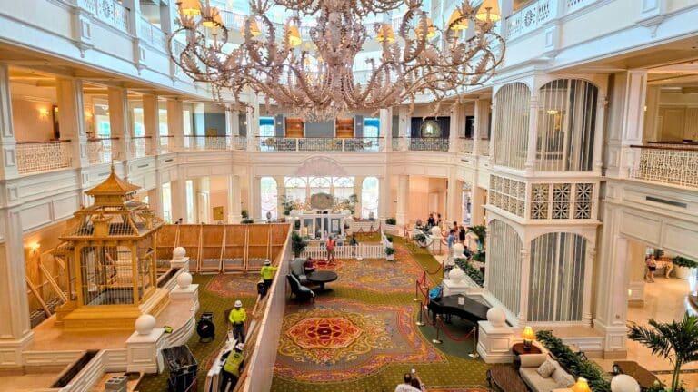 Grand Floridian Lobby Construction Walls Go Up One Day After Announcement of New Lounge