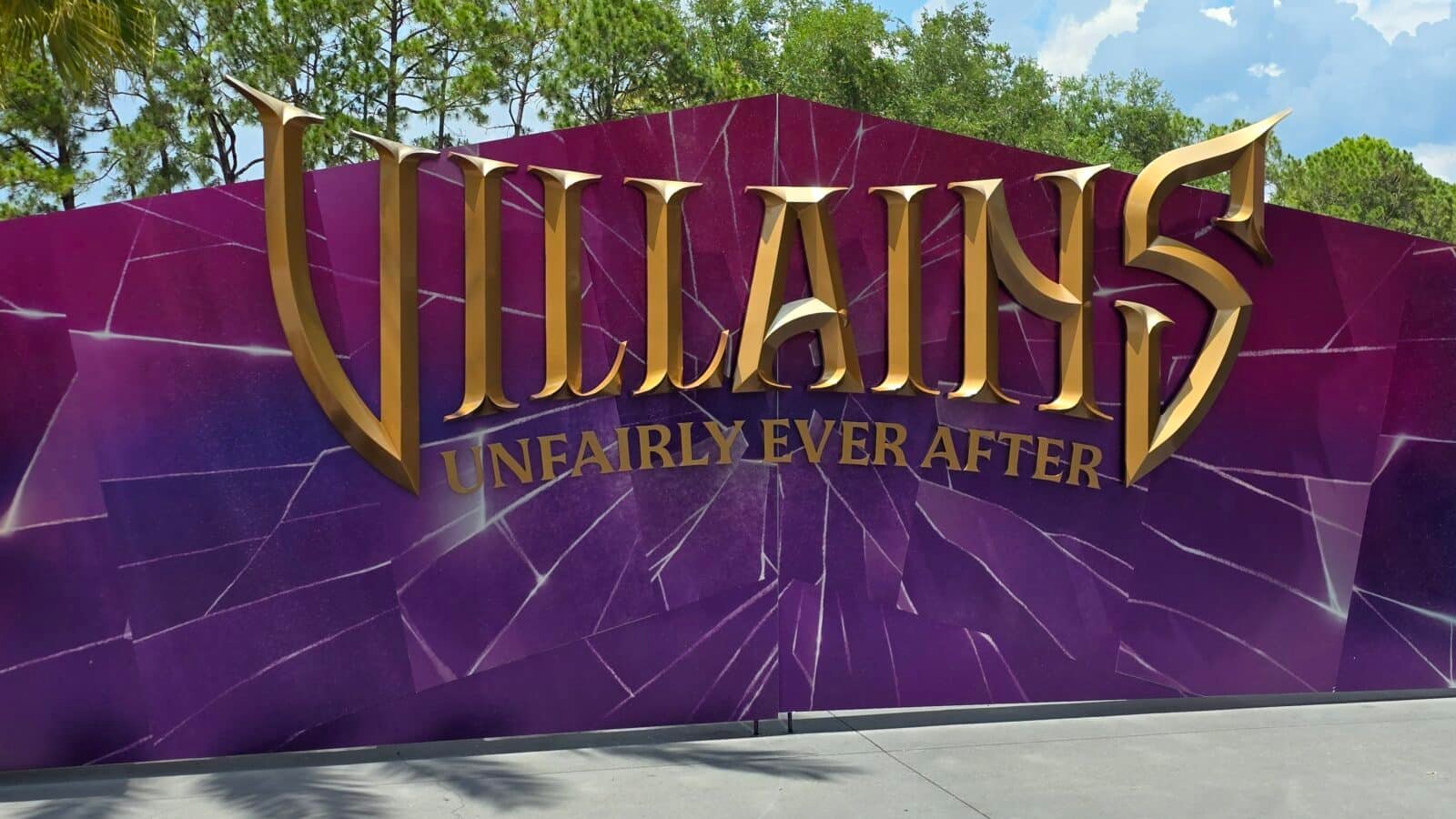 New Disney Villains Unfairly Ever After Entrance Sign