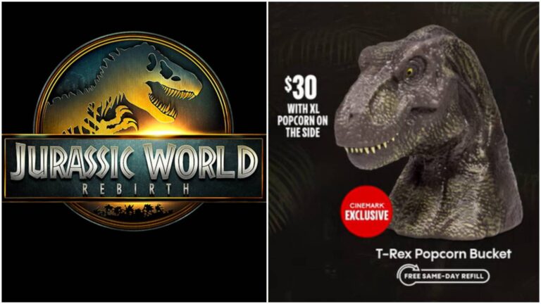 Cinemark Jurassic World Rebirth T-Rex Popcorn Bucket and Colossal Merch Coming Soon