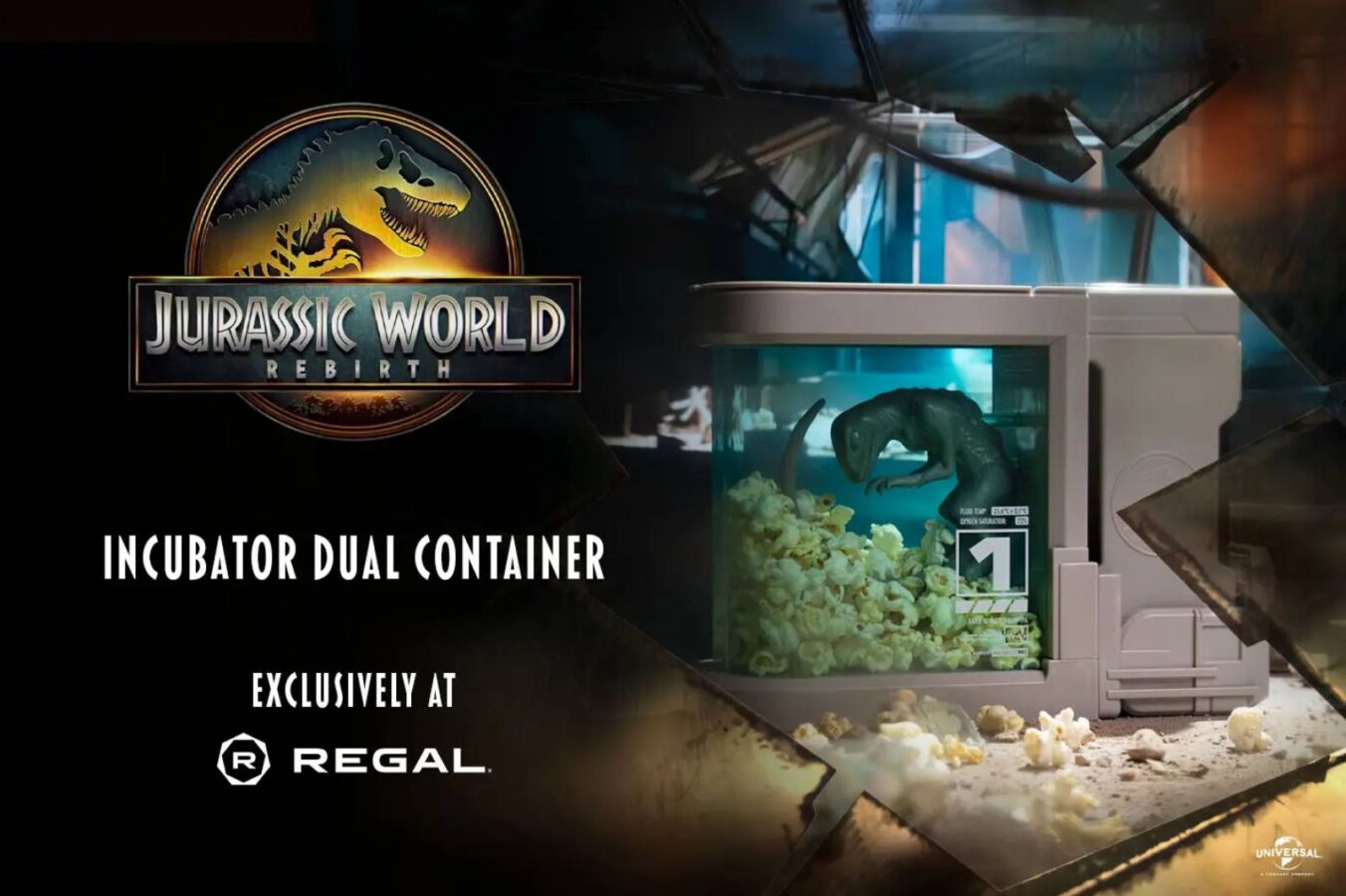 First Look Jurassic World Rebirth Regal Incubator Dual Container Popcorn Bucket  Sipper