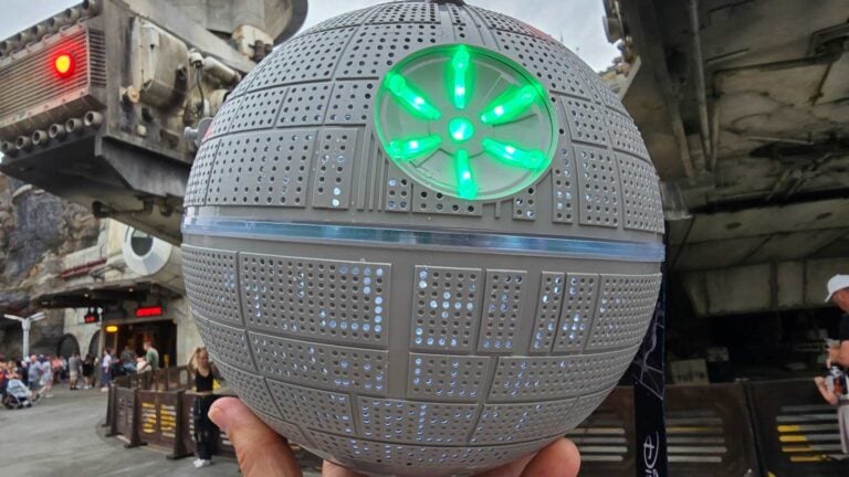 "That's No Moon, It's a Space Station." Light-Up Death Star Popcorn Bucket Available at Walt Disney World