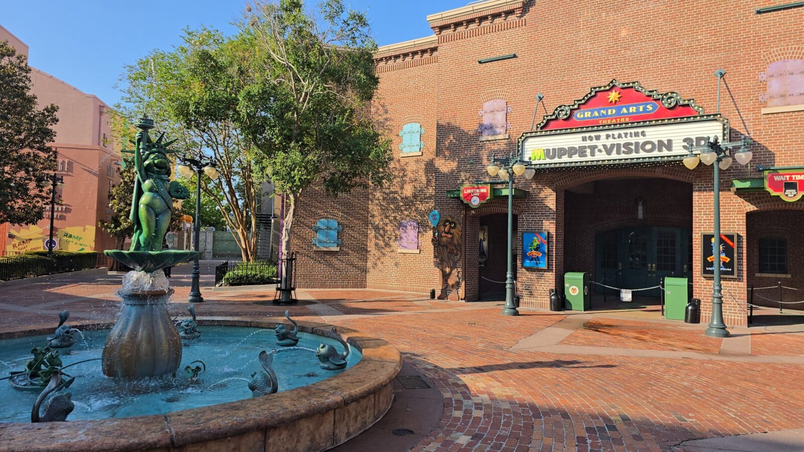 Aerial Images of Miss Piggy Fountain Removed from Muppets Courtyard in Hollywood Studios