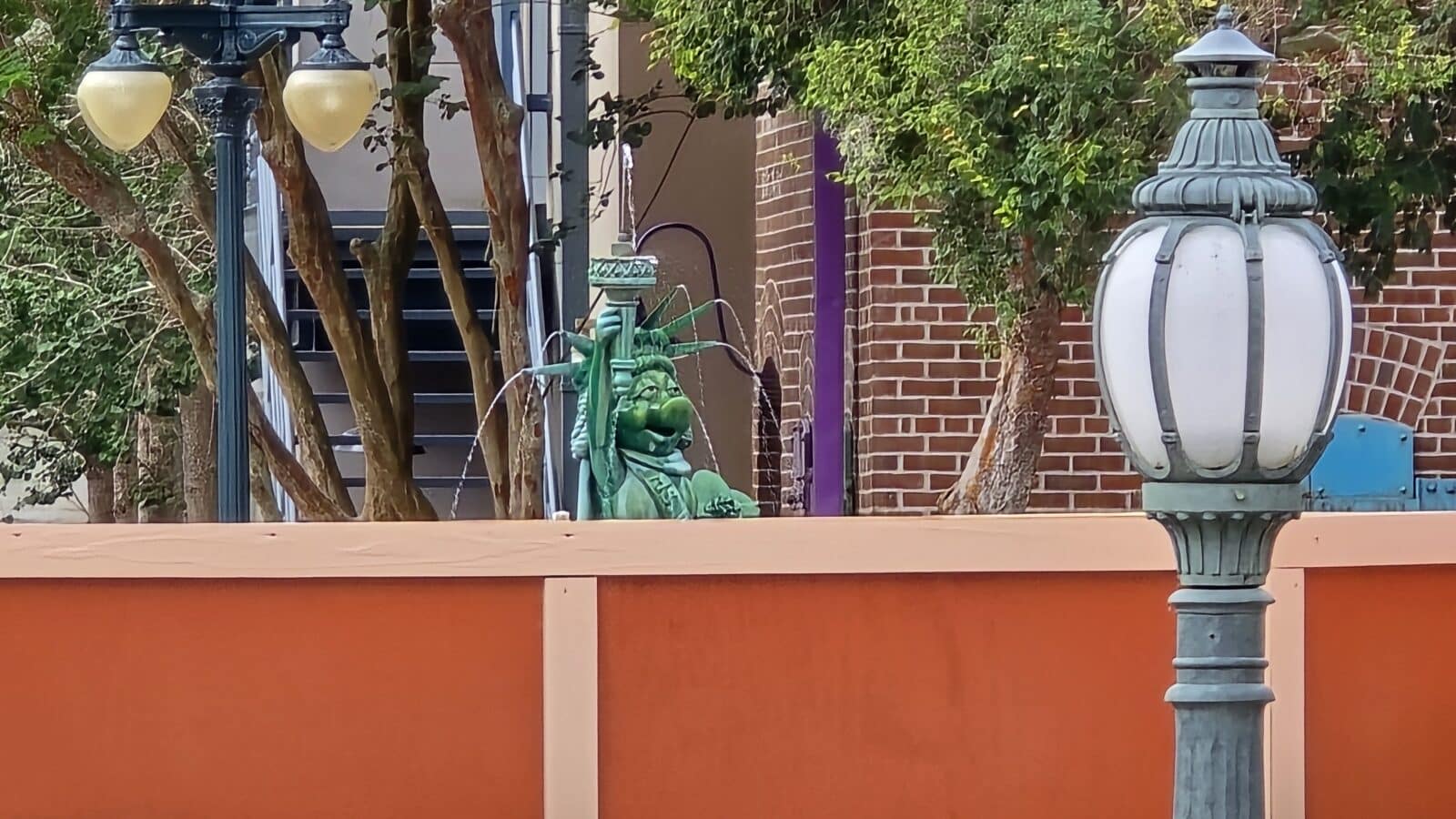 Aerial Images of Miss Piggy Fountain Removed from Muppets Courtyard in Hollywood Studios