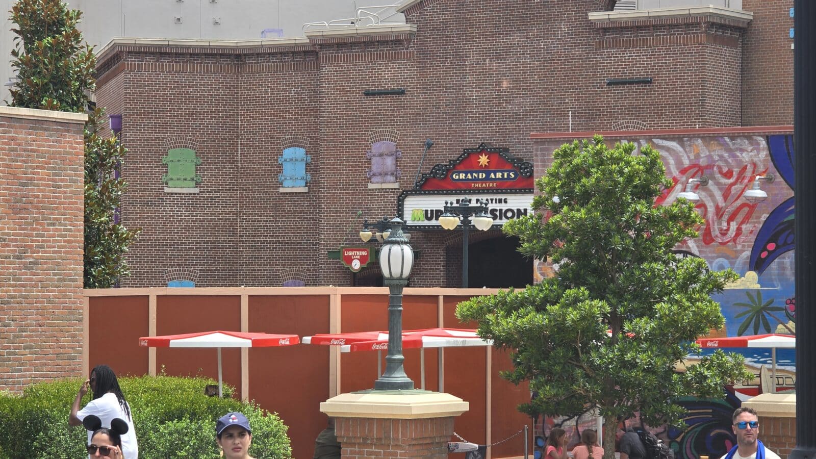 Aerial Images of Miss Piggy Fountain Removed from Muppets Courtyard in Hollywood Studios