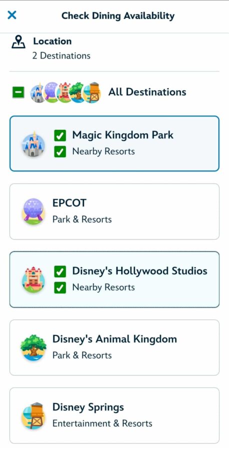 Disney World's My Experience App Dining Reservations Updated