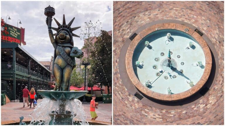 Aerial Images of Miss Piggy Fountain Removed from Muppets Courtyard in Hollywood Studios