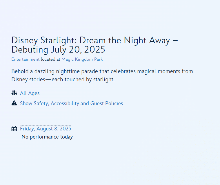 Disney Starlight Nighttime Parade Times and Route Confirmed