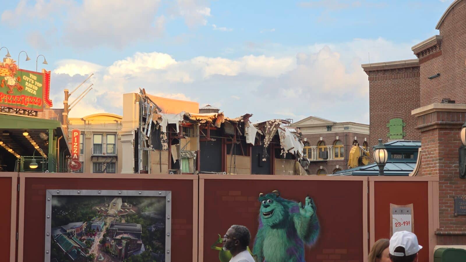 Muppets Courtyard Demolition Begins with the Removal of Stage 1 Store