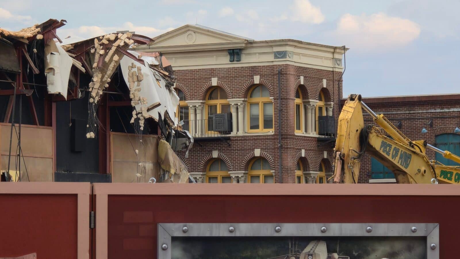 Muppets Courtyard Demolition Begins with the Removal of Stage 1 Store