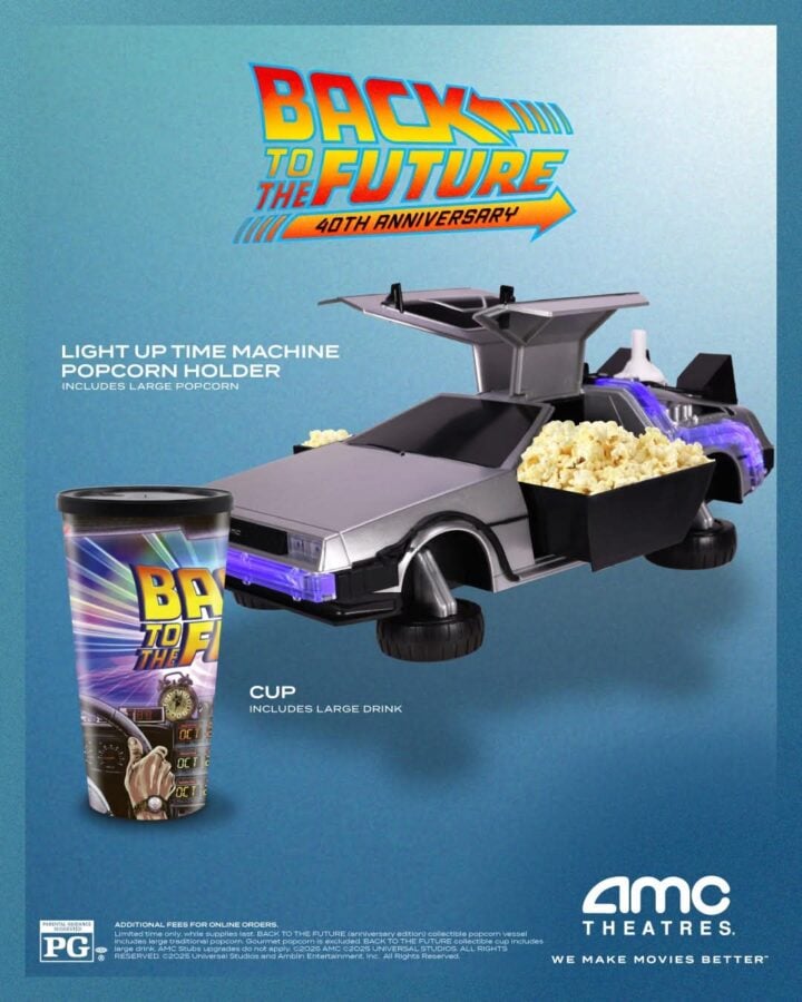 DeLorean Popcorn Bucket for Back to the Future 40th Anniversary AMC