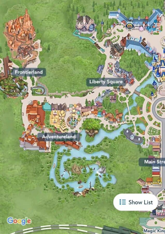 Rivers of America and Half the Walt Disney World Railroad Wiped from the Magic Kingdom Map