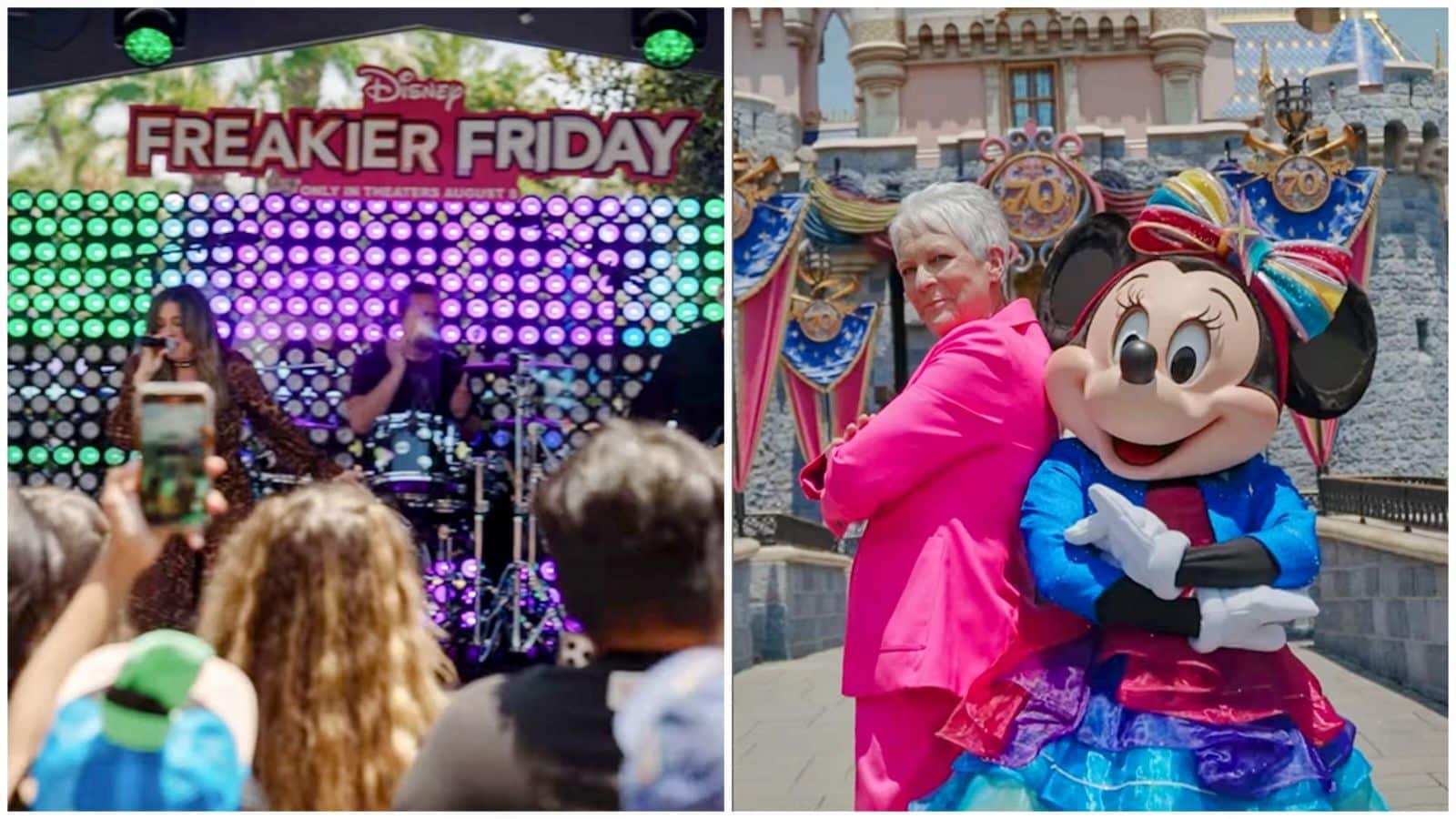 Disney Freakier Friday Pink Slip Surprise Performance at Disneyland with Jamie Lee Curtis