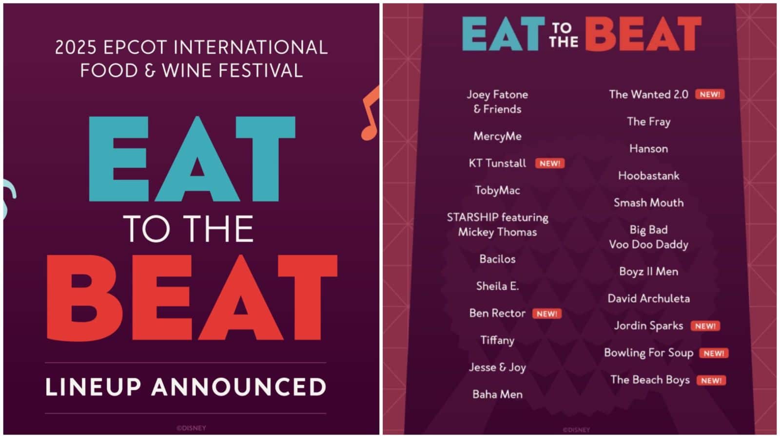 Epcots Eat to the Beat 2025 Concert Series Massive Line up Announced