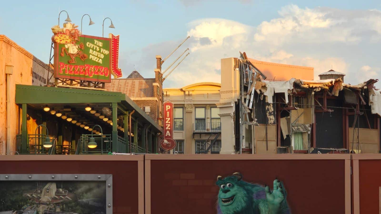Muppets Courtyard Demolition Begins with the Removal of Stage 1 Store