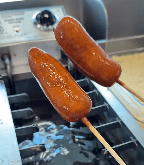 Blue Ribbon Corn Dog Newest Creation Banana Nutella Dog only at Walt Disney World