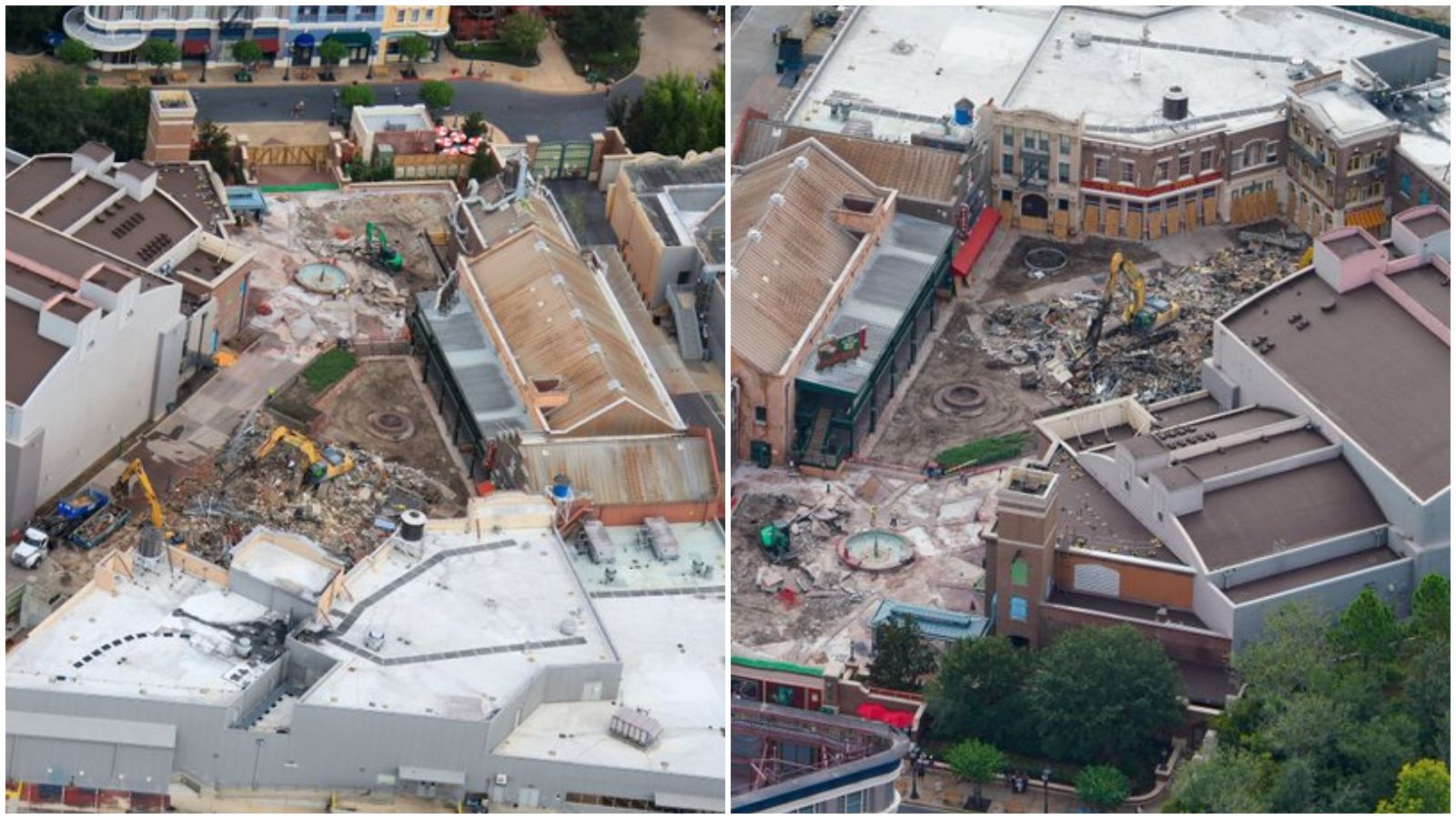 Muppets Courtyard Demolition Begins with the Removal of Stage 1 Store