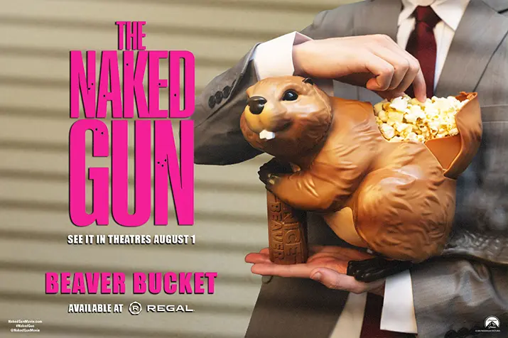 thenakedgunpopcorncontainer Fantasy Land News The Naked Gun Regal Beaver Popcorn Bucket