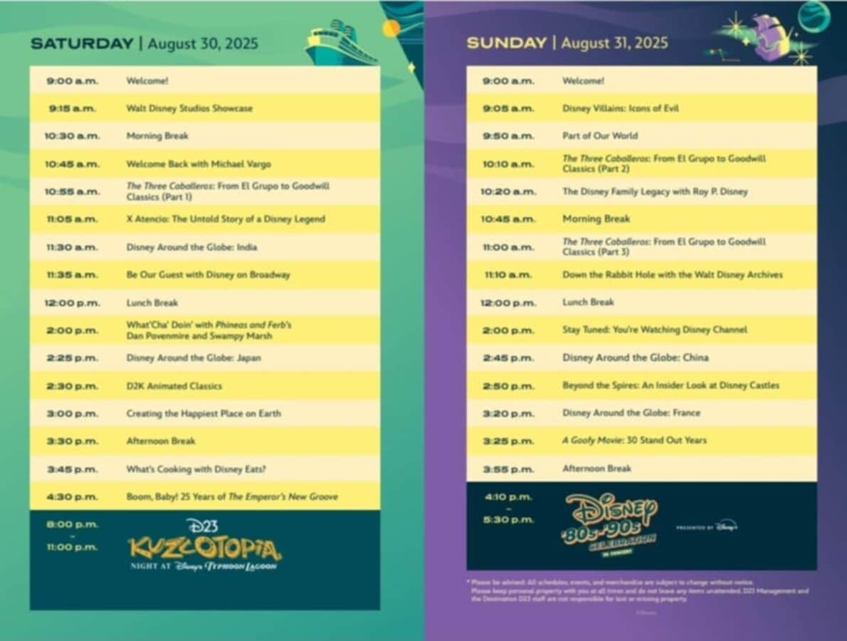Just In from D23! Panels, Times, and Event Map Released for Destination D23