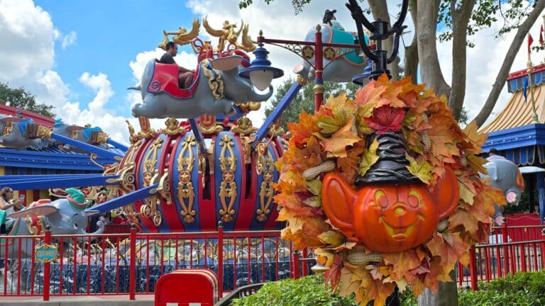 Surprise! Dumbo Pumpkins Join Halloween Decorations in Fantasyland