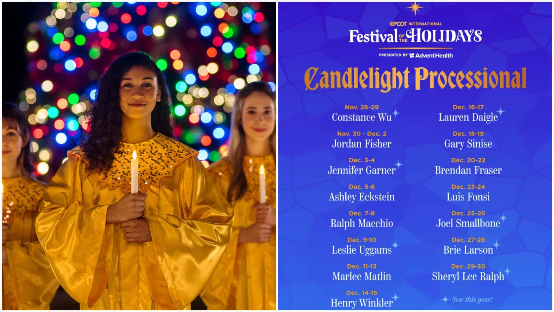 Candlelight Processional at EPCOT Unveils 2025 Celebrity Narrator Lineup