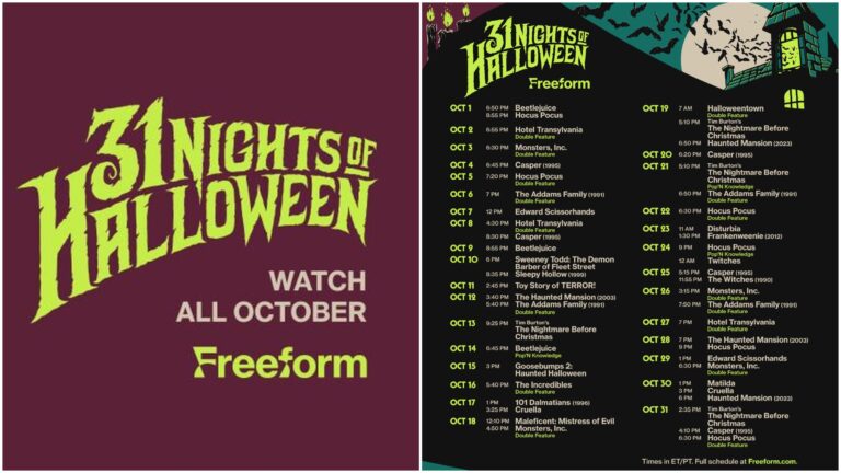 Freeform Unveils "31 Nights of Halloween" 2025 Schedule Featuring Classics and New Additions