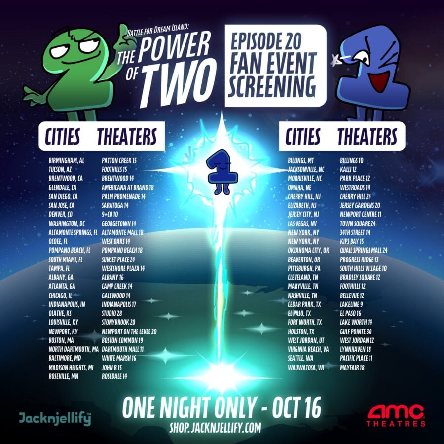 Jacknjellify BFDI Creators Surprise Fans with 'Battle for Dream Island: The Power of Two Episode 20' AMC Screening