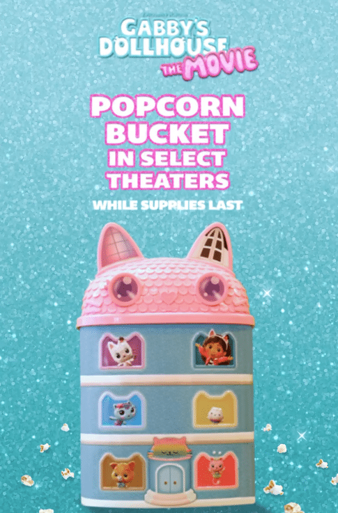 Gabby's Dollhouse The Movie Dollhouse Popcorn Bucket Tin Now Available Online