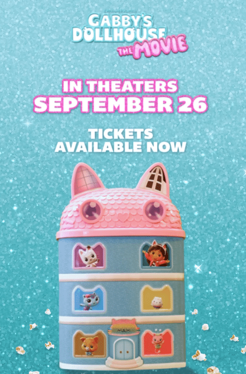 Gabby's Dollhouse The Movie Dollhouse Popcorn Bucket Tin Now Available Online