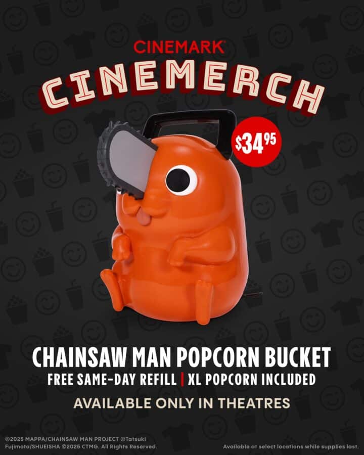 Chainsaw Man Reze Arc Pochita Popcorn Bucket Now Available Online for Pre Orders from Cinemark