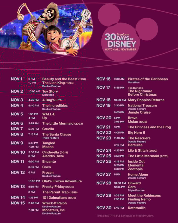 Freeform '30 Days of Disney' Announced for November 2025