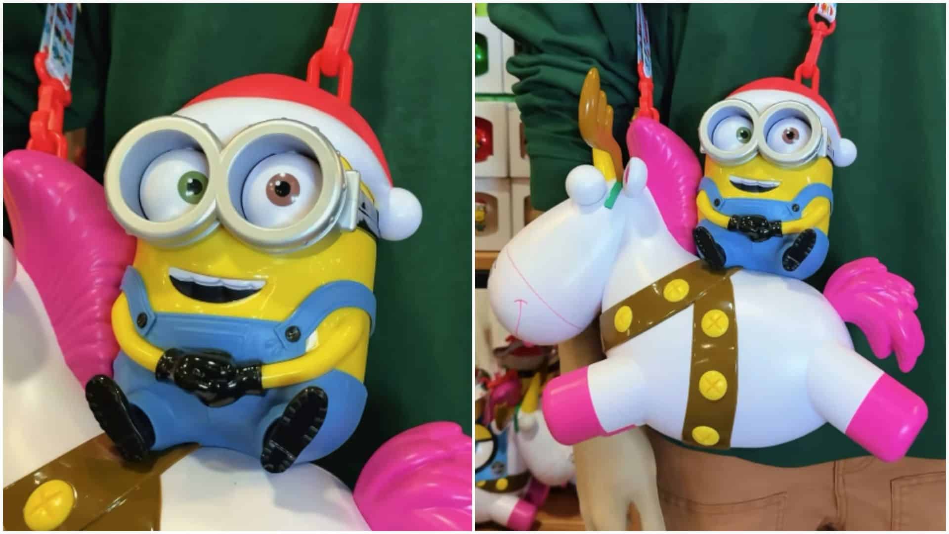 Christmas Fluffy Reindeer Minions Popcorn Bucket at Universal Orlando