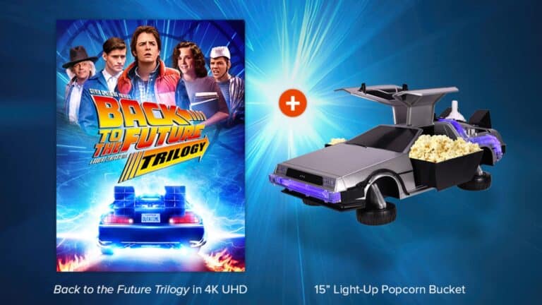 Great Scott! Get the  McFly 4K Bundle with Delorean Popcorn Bucket Before It's Gone!