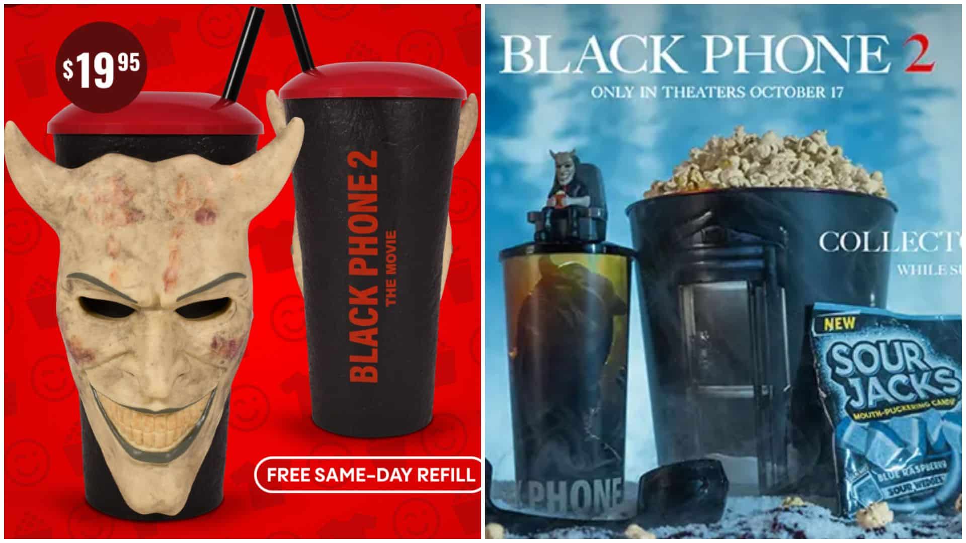 Black Phone 2 Collector's Popcorn Bucket and The Grabber Cups
