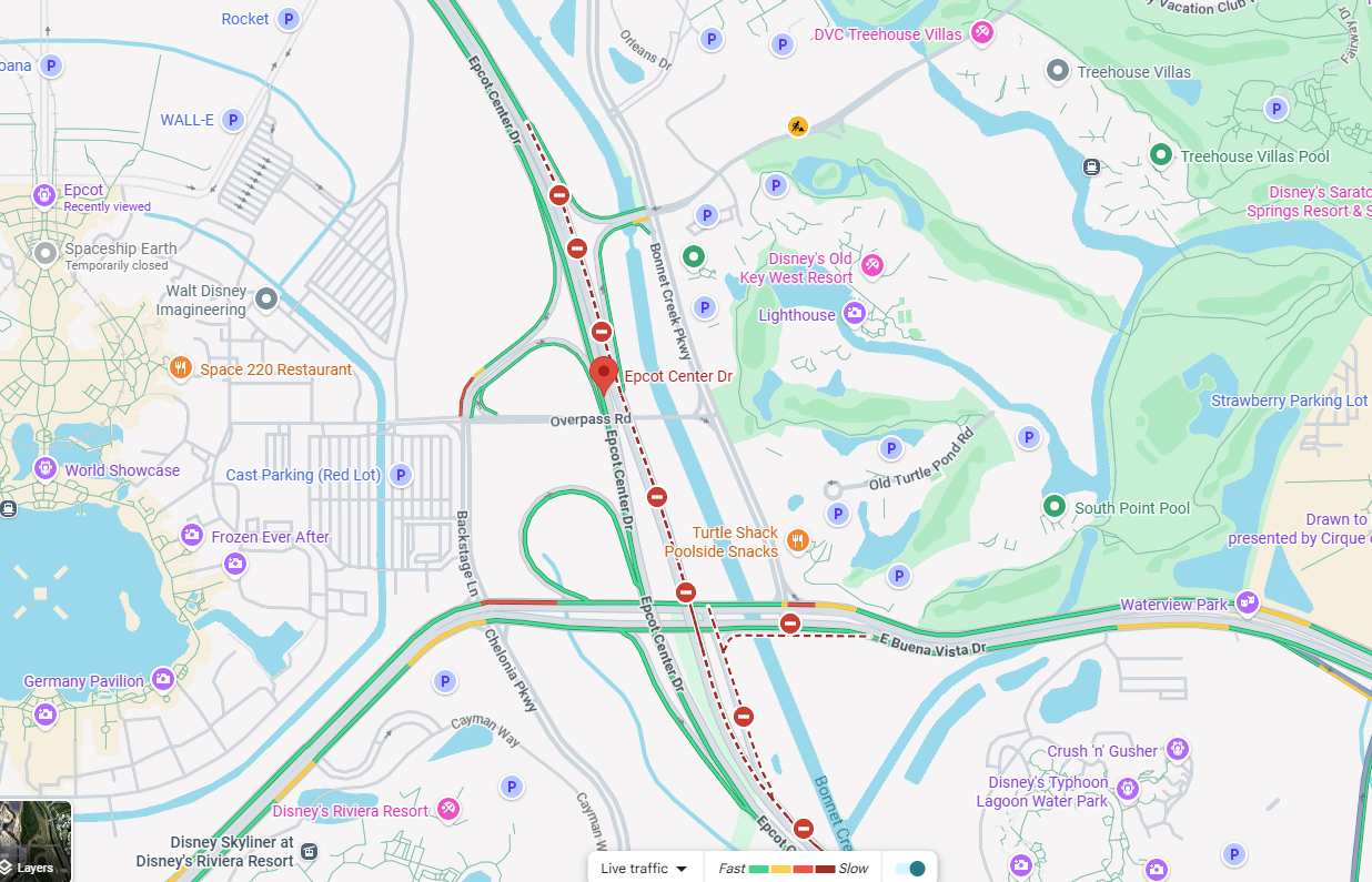 EPCOT Center Drive is Closed to Traffic Due to a Fatal Accident